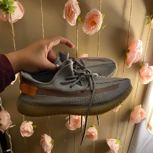 grey and pink adidas Yeezy boost 350